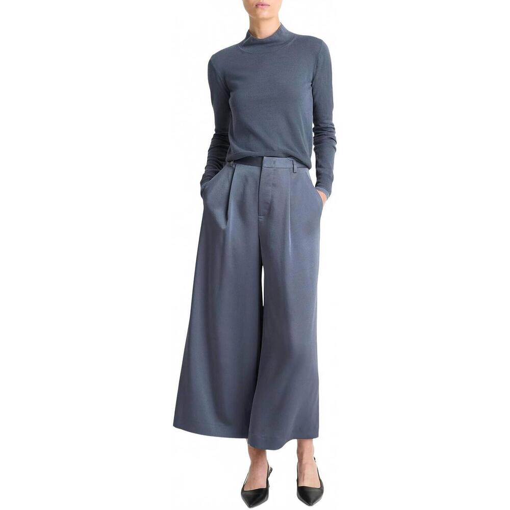 NEW VINCE mid rise culotte trousers in dark water